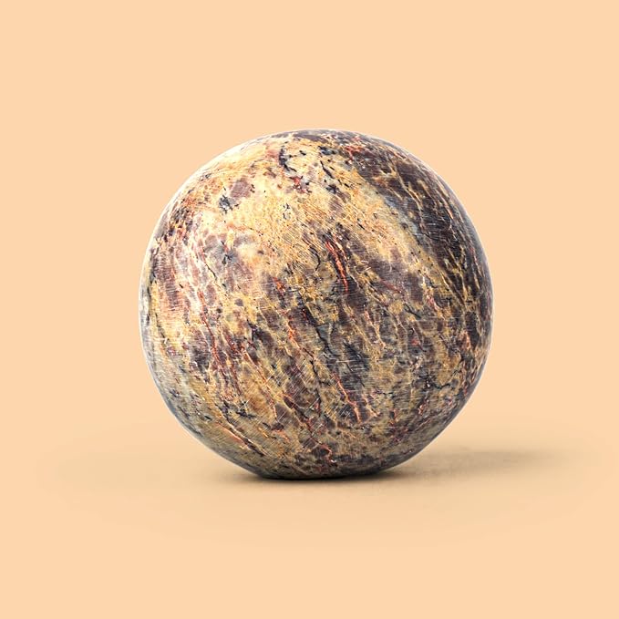 Round Marble Incense Stick Holder Elegant Aromatherapy Accent Simple Ball Shaped Agarbatti Stand for Home Office Spa and Gifting (Brown Ball Shape)