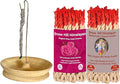 Snow Hill Incense Rope Holder Burner with 2 Pack of Rose & Radhe Radhe Incense Rope, Organic Composed of 26 Ritual Ingredients - Wooden Incense Ash Catcher Burner - Handmade in Nepal