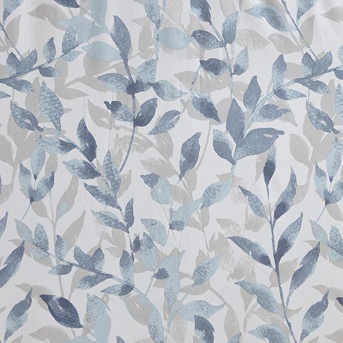 Madison Park Essentials Sofia Shower Curtain, Luxurious Botanical Print, Modern Serene Bathroom Décor, Machine Washable Bath Privacy Screen, 72x72, Multi Blue and Gray