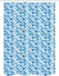 Ambesonne Moroccan Stall Shower Curtain, Oriental Style Mosaic Pattern in Watercolor Paint Retro Style Art Print, Decorative Fabric Set with Hooks for Bathroom, 54" W x 78" L, Pale Blue