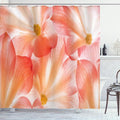 Ambesonne Floral Shower Curtain, Pastel Color Spring Flowers in Detail Fresh Soft Texture Natural Romantic Macro Photo, Cloth Fabric Bathroom Decor Set with Hooks, 69" W x 70" L, Salmon