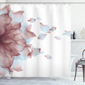 Ambesonne Flower Shower Curtain, Abstract Themed Modern Futuristic Image with Water Like Colored Artwork Print, Cloth Fabric Bathroom Decor Set with Hooks, 69" W x 84" L, Dried Rose