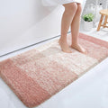 OLANLY Bathroom Runner Rugs Mat 47x24, Extra Soft Absorbent Microfiber Bath Rugs, Rubber Backing, Quick Dry, Washable Long Bath Mats for Bathroom Floor, Tub and Shower, Home Decor Accessories, Peach