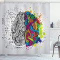 Ambesonne Watercolor Shower Curtain, Sketchy Modern Brainstorming with Brushstroke Color Splash Art, Cloth Fabric Bathroom Decor Set with Hooks, 69" W x 70" L, Hot Pink