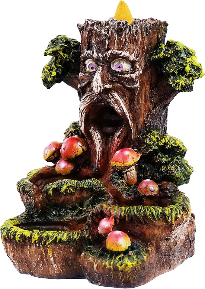 Fantasy Gifts Tree Man Backflow Burner Ornament – Multicolor 6 x 5 Inch Waterfall Décor Accent | Nature-Inspired Tree Man Tabletop Decoration for Home & Meditation Spaces