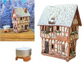 Ceramic Houses and Villages Collection - Handmade House Miniature of Historic Winery in Bernkastel-Kues, Germany - Candle, Cone Incense Holder R255, Winter Edition