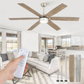 Fanbulous 65 Inch Ceiling Fans with Lights, Farmhouse Large Ceiling Fans with Remote, Brown&Grey Modern Ceiling Fan with LED Light, Quiet DC Motor for Living Room, Bedroom, Kitchen, Indoor