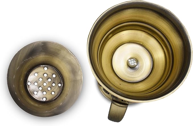 AM Regal Metal Incense Burner - Bakhoor Burner Mubkhara – Frankincense Resin Burner - Ideal for Yoga, Spa & Aromatherapy (Bronze)