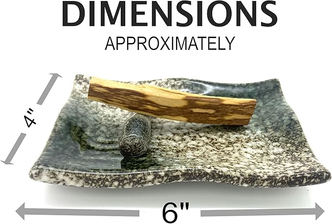 TOBOHU Rectangle Ceramic Palo Santo Holder, Wood Incense Stick Burning Bowl, Ceramic Burner for Palo Santo Sticks