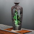DOBEHOME Mountain Waterfall Incense Burner Backflow Incense Burner Incense Smoke Waterfall with 100 Backflow Incense Cones，Tweezer，Mat (Vase Shape)