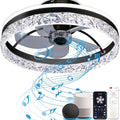 Ceiling Fan with Light, Low Profile Flush Mount Ceiling Fan with Bluetooth Speaker, Smart Ceiling Fan with Alexa & Google Assistant, Voice/APP/Remote Control, 6 Speeds