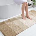 OLANLY Bathroom Runner Rugs Mat 59x24, Extra Soft Absorbent Microfiber Bath Rugs, Rubber Backing, Quick Dry, Washable Long Bath Mats for Bathroom Floor, Tub and Shower, Home Decor Accessories, Tan