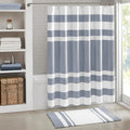 Madison Park Spa Waffle Shower Curtain Pieced Fabric with 3M Scotchgard Moisture Management, Premium Spa Quality Modern Shower Curtains for Bathroom, Standard 72x72, Indigo Blue
