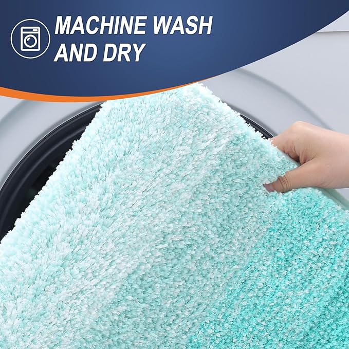 OLANLY Bathroom Runner Rugs Mat 47x24, Extra Soft Absorbent Microfiber Bath Rugs, Rubber Backing, Quick Dry, Washable Long Bath Mats for Bathroom Floor, Tub and Shower, Home Decor Accessories, Teal