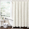 Lush Decor Ravello Pintuck Shower Curtain, 72" W x 72" L, Ivory - Luxe Pintuck Embellishment - Chic Textured Design - Traditional Glam & Farmhouse Bathroom Decor