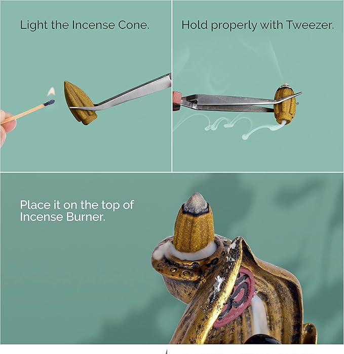 Backflow Natural Incense Waterfall Cones Unique Shape for Backflow Incense for Prayer, Meditation, Relaxation Burner Holder (25 pcs) (Sandalwood, Bullet)
