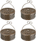 4 Pieces Mosquito Coil Holder Incense Coil Burner Indoor Outdoor Camping Use Portable Coil Holder Incense Burner Holder (Bronze Rhombus)
