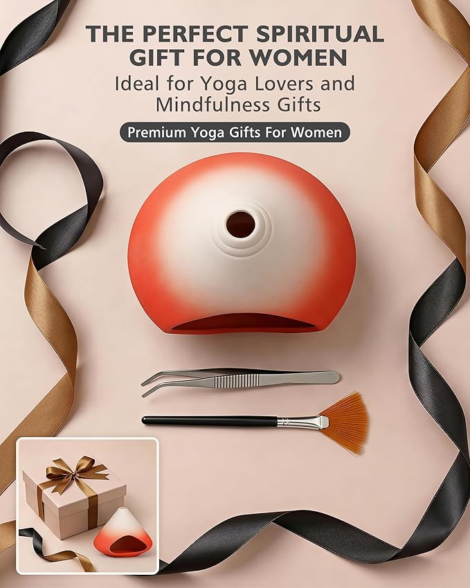 Ceramic Palo Santo Holder Incense Burner Ash Catcher - Modern Chiminea Smudge Bowl for Sage and Wood Sticks - Meditation Energy Cleansing Yoga Gifts for Home Decor