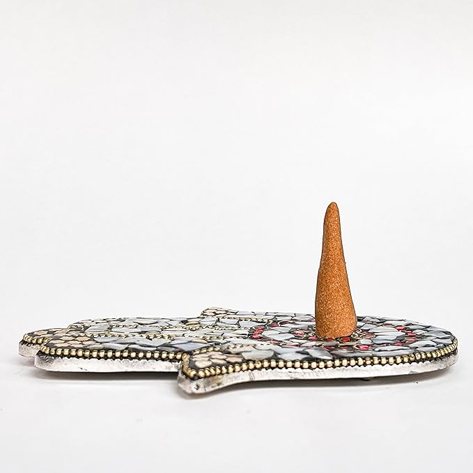 Pearl - Hamsa Hand Incense Holder - Mosaic Stones