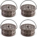 4 Pieces Mosquito Coil Holder Incense Coil Burner Indoor Outdoor Camping Use Portable Mosquito Repellent Coil Holder Incense Burner Holder (Bronze Blossom)