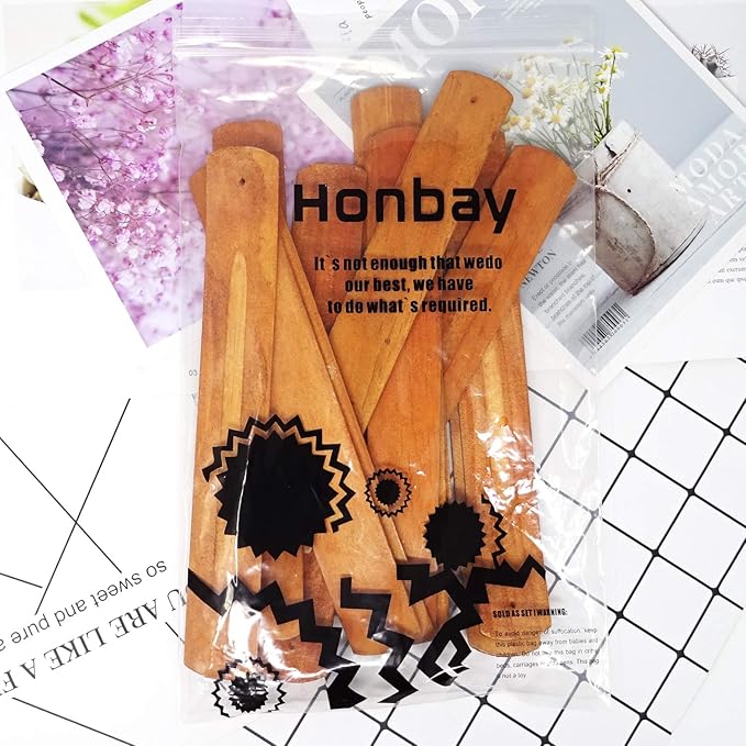 Honbay 12PCS Wooden Incense Sticks Holder Lightweight Incense Burner Ash Catcher Wooden Incense Tray for Home Fragrance Decor or Hotel Aromatherapy Ornament (9.25")