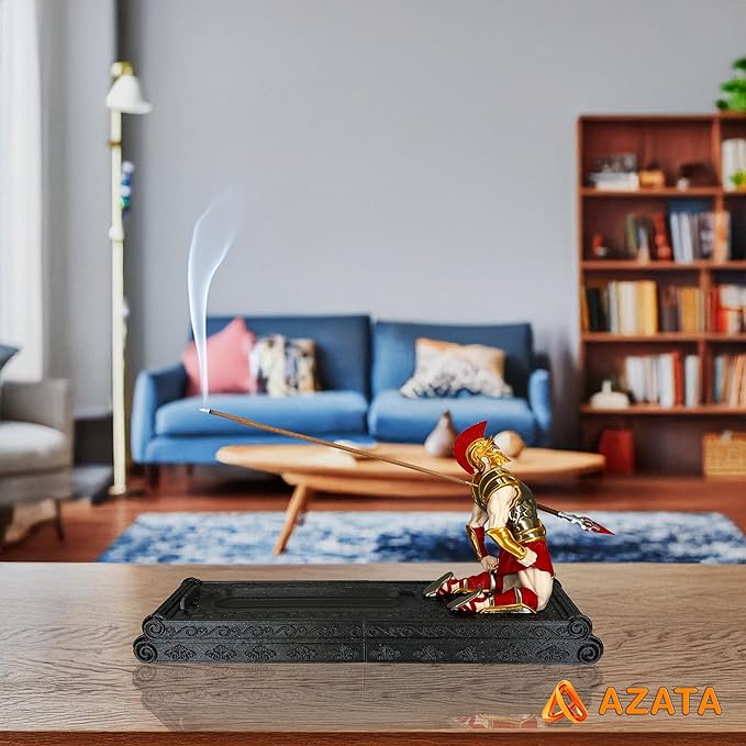 Roman Warrior Incense Holder & Ashtray Box – Ancient Greek Spartan Decor Statue Incense Burner with Historical Warrior Aesthetic, an Artifact of Ancient Betrayal and Valor