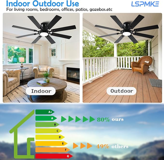 Ceiling Fans with Lights, 54 inch Low Profile Ceiling Fan with Light and Remote Control, Flush Mount Ceiling Fan for Bedroom, Living Room, Reversible, 3CCT, Dimmable, Noiseless DC Motor, Black