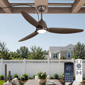 Fanbulous 52" Outdoor Ceiling Fan with Light, IP65 Waterproof Wet Rated, Plug in Gazebo Fan with 10FT Cord, Smart APP & Remote, 6-Speed Reversible DC Motor, 3CCT Dimmable LED for Patio Porch(Bronze)