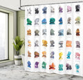 Ambesonne Gemstone Shower Curtain, Composition of Gemstones with Names Tiger Eye Sulphur and Ruby Mineral Geology, Cloth Fabric Bathroom Decor Set with Hooks, 69" W x 70" L, White