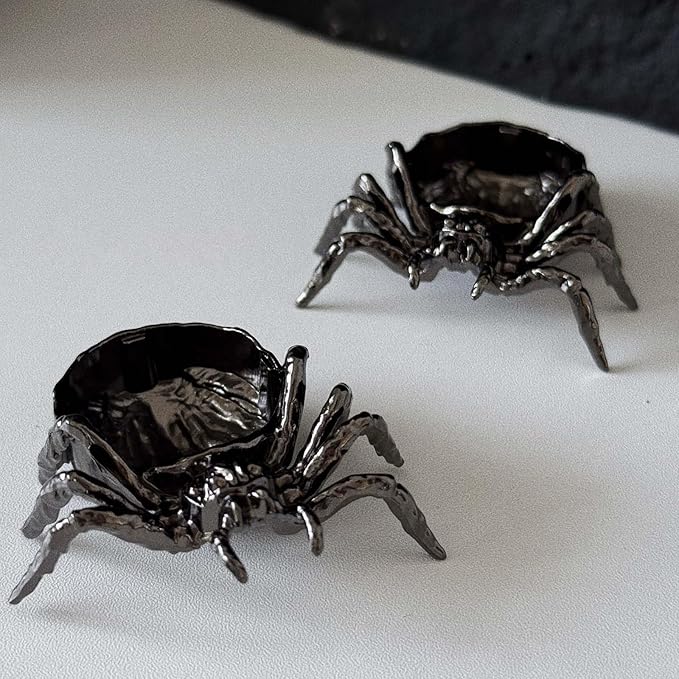 4 PCS Spider Incense Cone Holder Zen Aroma Diffuser Candle Holders, Halloween Decor Spiritual Reiki Table Ornament Healing Gift