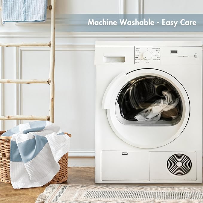 Madison Park Shower Curtain Spa Waffle Weave Stall Shower Curtain for Bathroom 3M Scotchgard Moisture Management, Spa Quality Modern Shower Curtains for Bathroom, Stall 36x72'' Blue