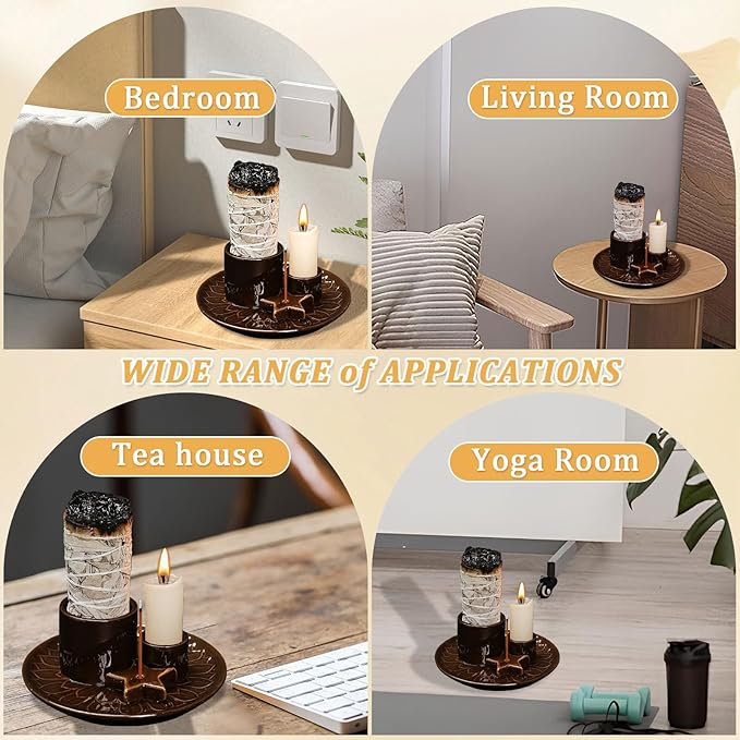 Comeon Palo Santo Holder, Backflow Incense Burner Holder Candle Holder Sage Burner Holder for Burning, Ceramic Incense Holder for Sticks for Meditation Yoga Room