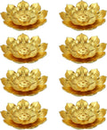 uxcell 8pcs Incense Burner Kit, Brass Lotus Stick Incense Holder 6 Incense Holes Detachable Ash Catcher for Yoga, Meditation, Gold