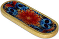 Yajna Traditional-Handmade Incense-Stick-and-Cones-Holder Incense-Burner-ash-Catcher-Stand Wooden-Tray-Holder (Abstract Flowers)