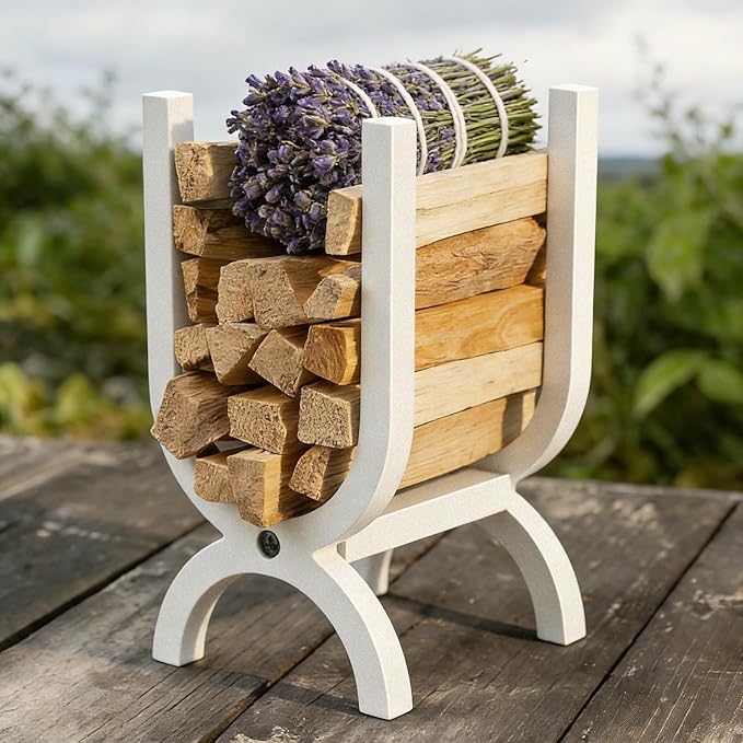 Palo Santo Holder Wooden White,Incense Storage Perfect for Palo Santo Sticks and Sage, Ideal for use in Meditation,Yoga SPA, Aromatherapy.