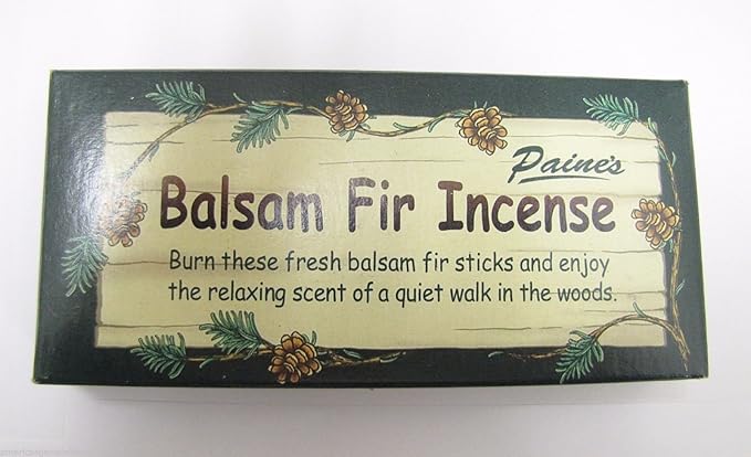 Paine's Incense & Burner Comes with 24 Balsam Fir Sticks to Burn Wood Holder Lodge Style