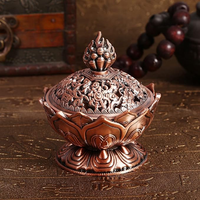 Vintage Incense Incense Holder, Elegant Decoration for Home (Red Bronze)