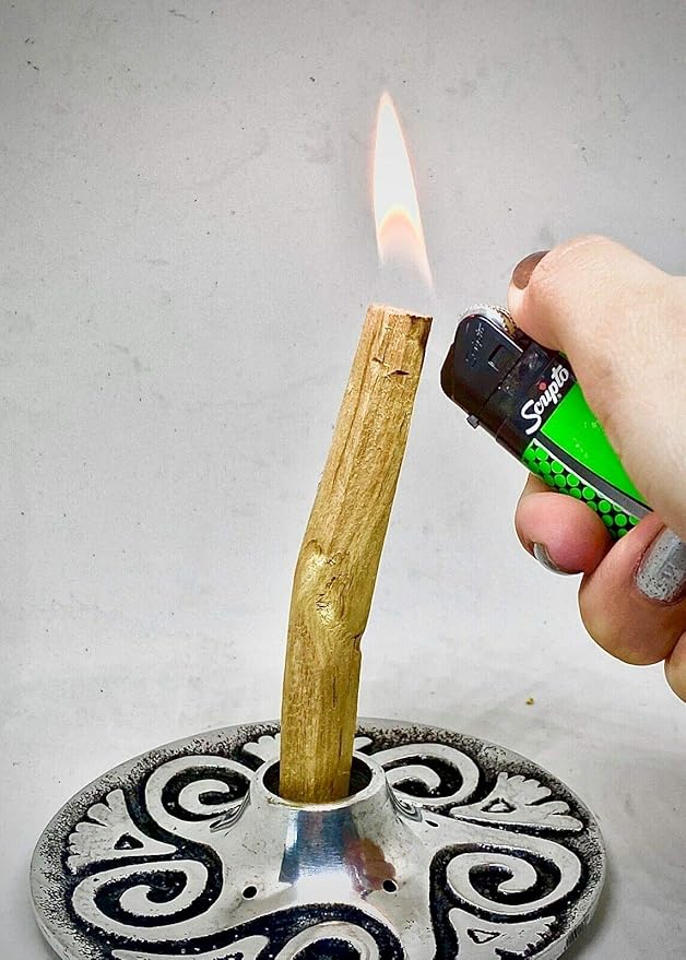 palo Santo Metal Holder and Incense Burner with 10 Sticks