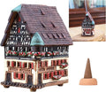 Ceramic Houses and Villages Collection - Handmade House Collectible Miniature of The Original Marienapotheke in Rothenburg Germany - Cone Incense Holder R278