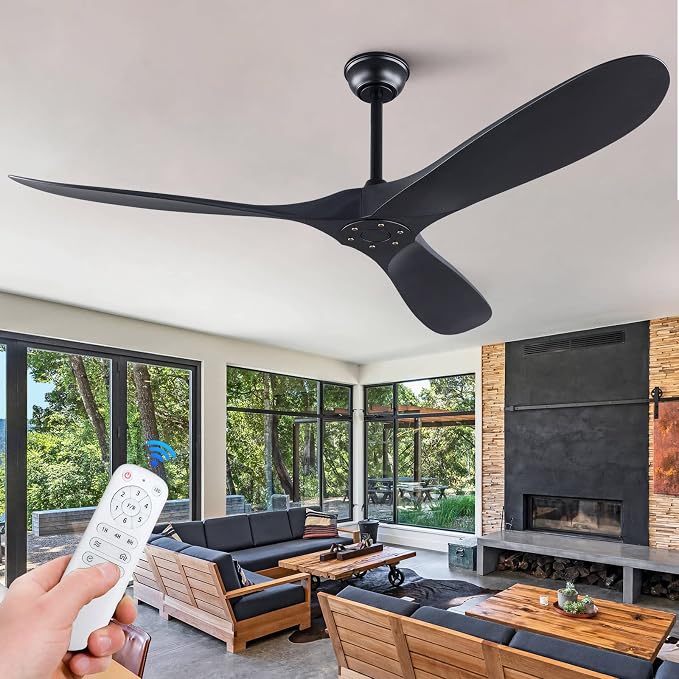 KBZZ Ceiling Fan No Lights 52" Outdoor Ceiling Fan for Patio, Modern ABS Ceiling Fan Damp Rated 3 Blade Large Airflow Indoor Outdoor Farmhouse Ceiling Fan for Exterior House Porch Gazebo