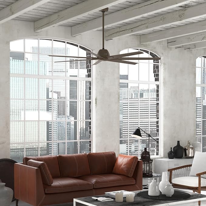 Hunter Downtown Indoor/Outdoor Ceiling Fan, Wall Control (Matte Bronze, 72 inch)