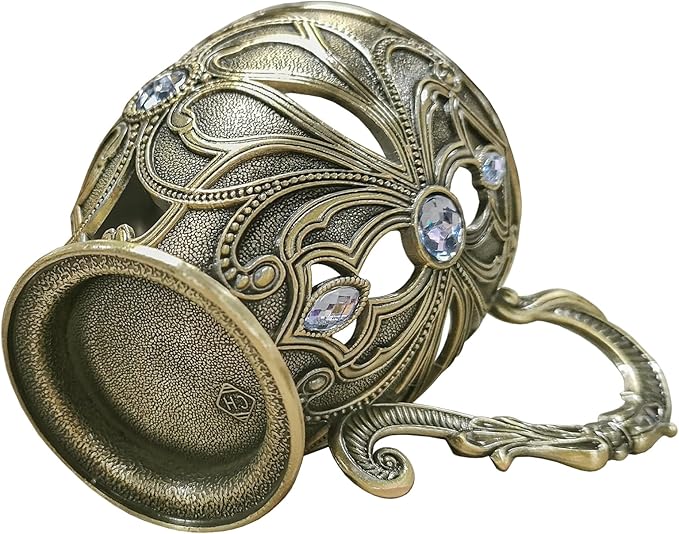 Frankincense Resin Incense Burner, Metal Charcoal Incense Censer with Handle, Vintage Bakhoor Herb Burner, Cone Coil Holder for Yoga Spa Aromatherapy Meditation, Decor for Home Office, Bronze