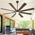 Large Ceiling Fans with Lights: Modern 72 Inch 8 Blade Outdoor Ceiling Fan with Remote APP Control - Dimmable Big Fan light Indoor Reversible 6 Speed Quiet DC Motor
