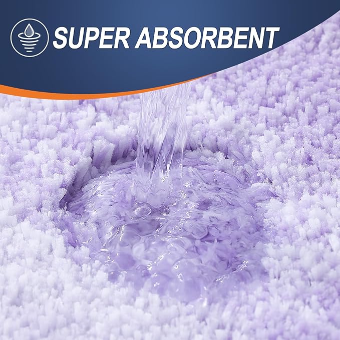 OLANLY Large Bathroom Rugs Mat 44x32, Extra Soft Absorbent Microfiber Bath Rug, Rubber Backing, Quick Dry, Washable Bath Mats for Bathroom Floor, Tub and Shower, Home Decor Accessories, Light Purple