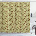 Ambesonne Paisley Shower Curtain, Modern Design of Classic Eastern Leafy Motif and Swirly Branches Art Oriental, Cloth Fabric Bathroom Decor Set with Hooks, 69" W x 84" L, Pale Green Brown