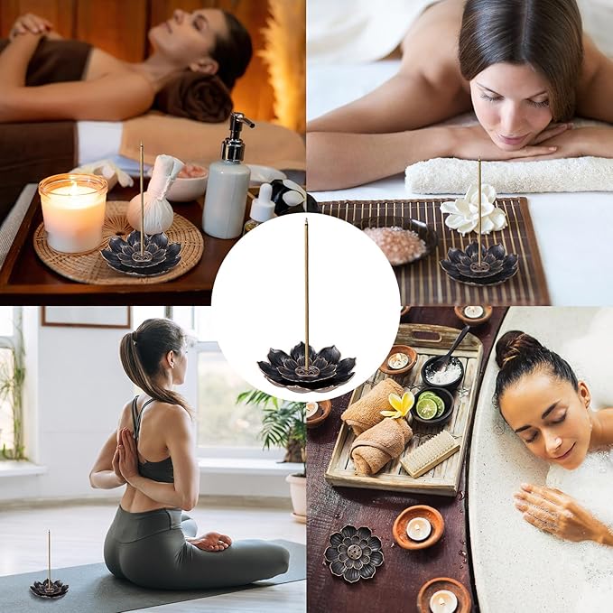 60 Pcs Lotus Incense Holder for Stick Bulk 2.28 inches Incense Burner Ash Catcher Cone Holder Indian Return Gifts for Diwali Pooja Home Fragrance Yoga SPA Sauna Bedroom