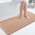 OLANLY Bathroom Runner Rugs 47x20, Extra Soft Absorbent Chenille Bath Rugs, Rubber Backing Quick Dry, Machine Washable Long Bath Mats for Bathroom Floor, Tub and Shower, Home Decor Accessories, Peach