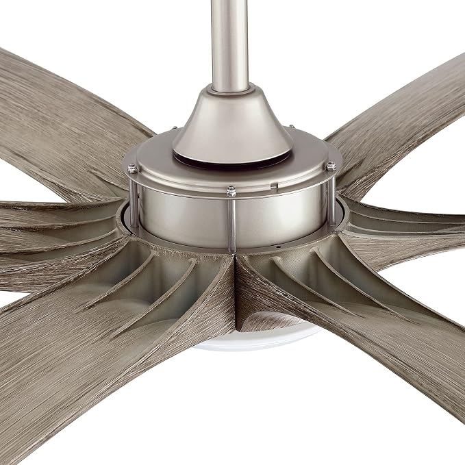 72 Inch Large Ceiling Fans with Lights and Remote - Unique Modern Nickel Outdoor Ceiling Fan with LED Light for Living Room, Bedroom, Patios Covered, Reverse, Timer, Dimmable, 6 Blades