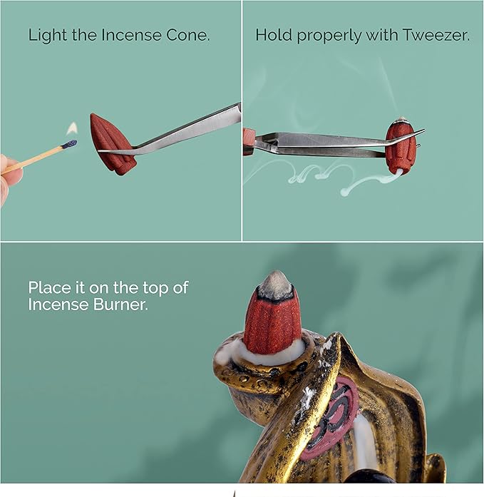 Backflow Natural Incense Waterfall Cones Unique Shape for Backflow Incense for Prayer, Meditation, Relaxation Burner Holder (25 pcs) (Rose, Bullet)