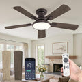 ZMISHIBO 42 Inch Flush Mount Ceiling Fan with Light, Remote&APP, Oil Bronze | 6-Speed Quiet DC Motor, Dimmable 24W LED with 3CCT (3000K-6500K), Modern Low Profile for Living Room, Bedroom, Kitchen